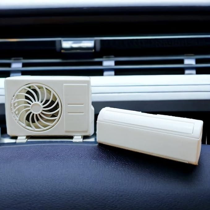 Solar-Powered Rotating Car Air Freshener — Mini AC Style