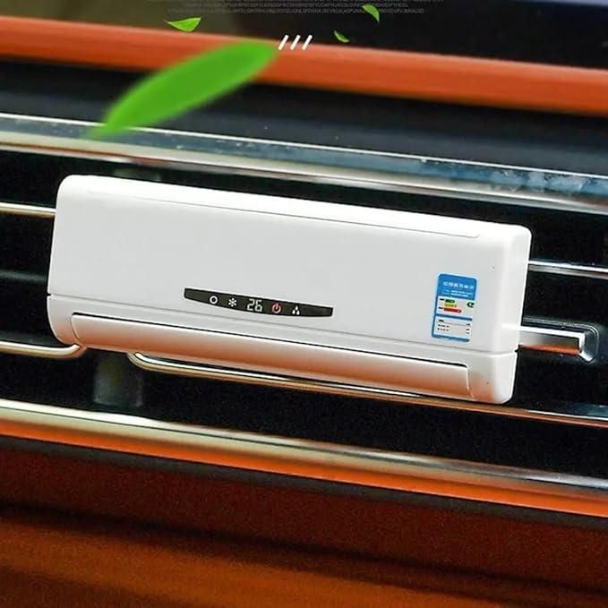 Solar-Powered Rotating Car Air Freshener — Mini AC Style