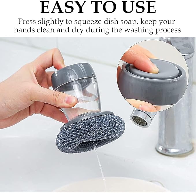 Multi-Function Palm Soap-Dispensing Scrub Brush