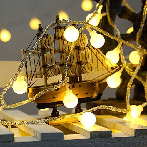 Crystal Ball LED String Lights — 16-LED Flameless & Smokeless Decorative Lighting