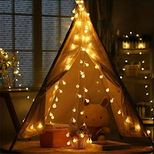 Crystal Ball LED String Lights — 16-LED Flameless & Smokeless Decorative Lighting