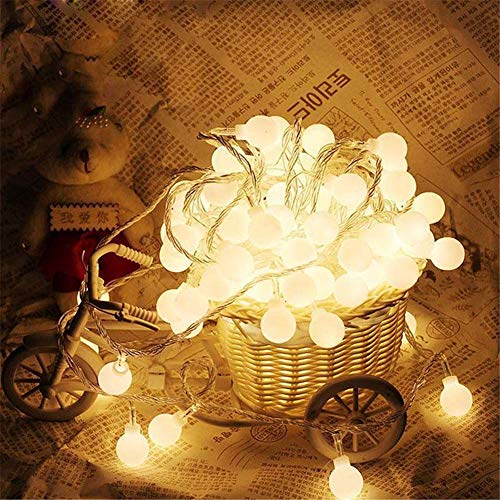 Crystal Ball LED String Lights — 16-LED Flameless & Smokeless Decorative Lighting
