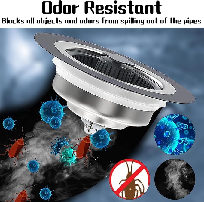 Premium Steel Sink Strainer with Anti-Clogging Basket