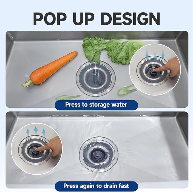 Premium Steel Sink Strainer with Anti-Clogging Basket