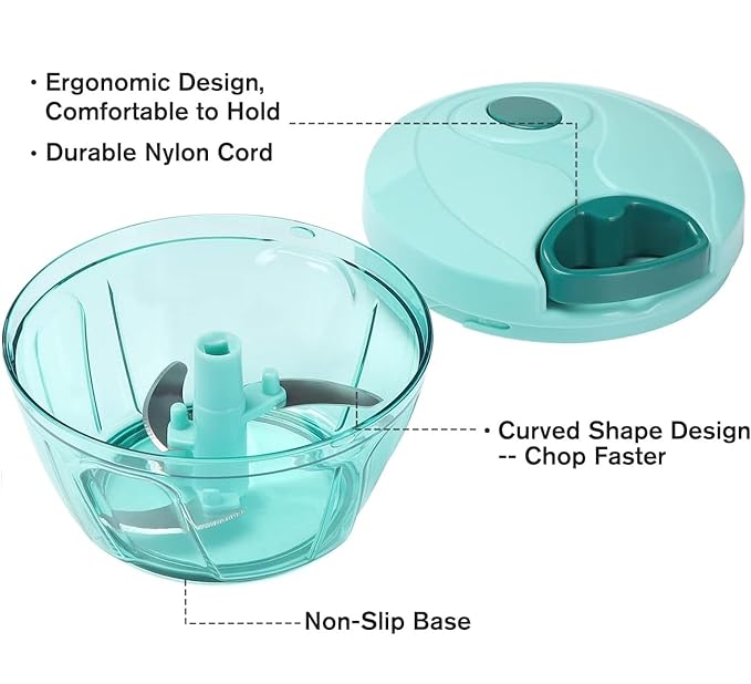 Vegetable Chopper (500 ml, 3 Blades, Multicolor)