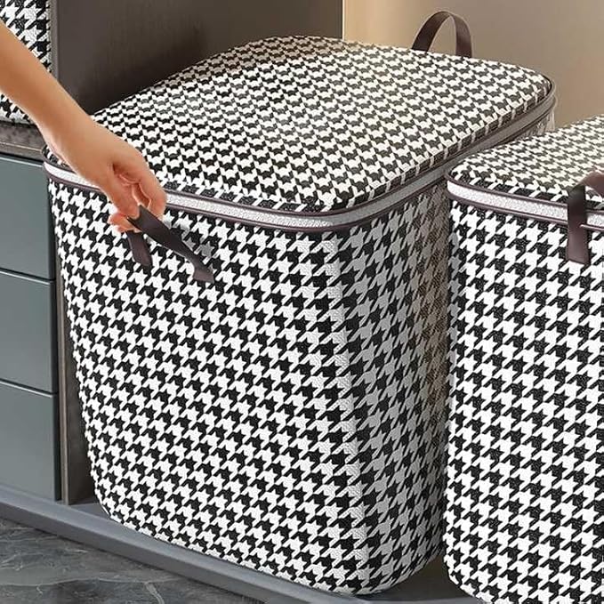 Foldable Blanket & Bedding Storage Bag with Handle & Clear Front Window